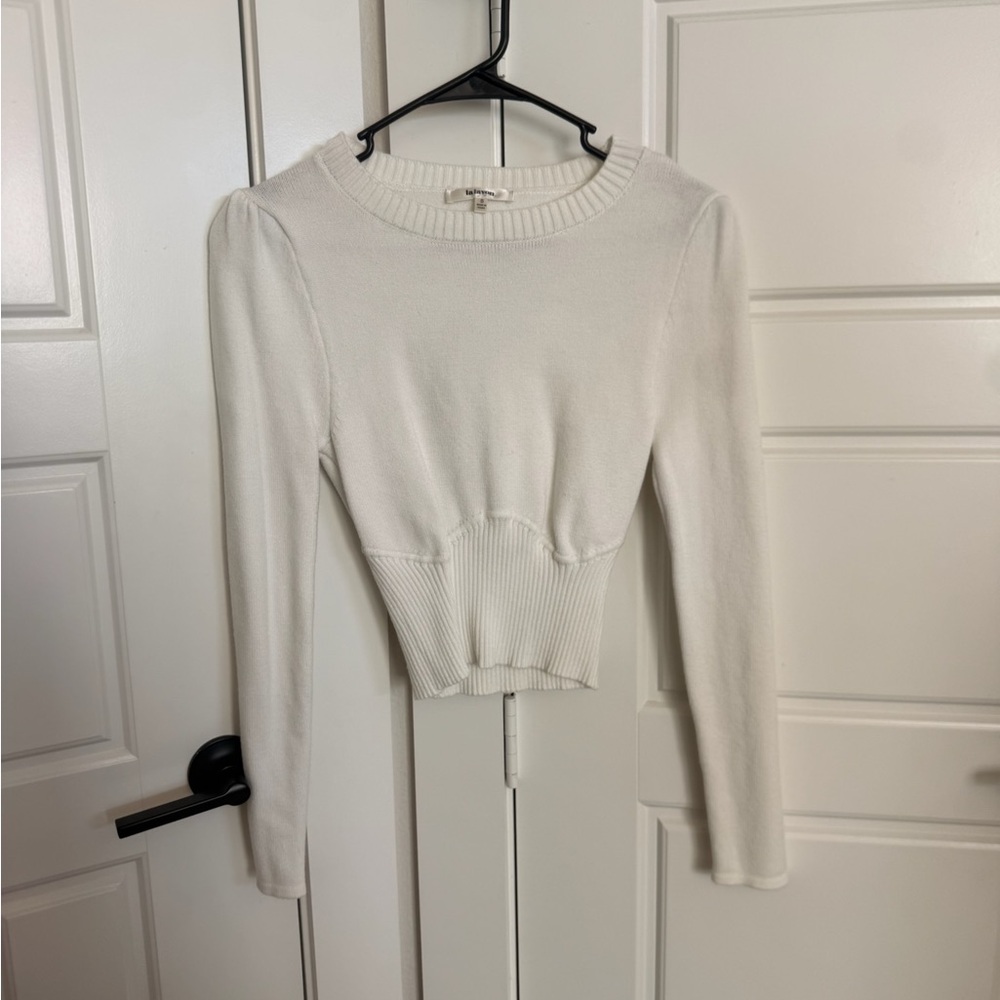 La Lavon Cream Ribbed Sweater
